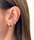 Diamond Oval Drop Gold Dome Earrings - 14K